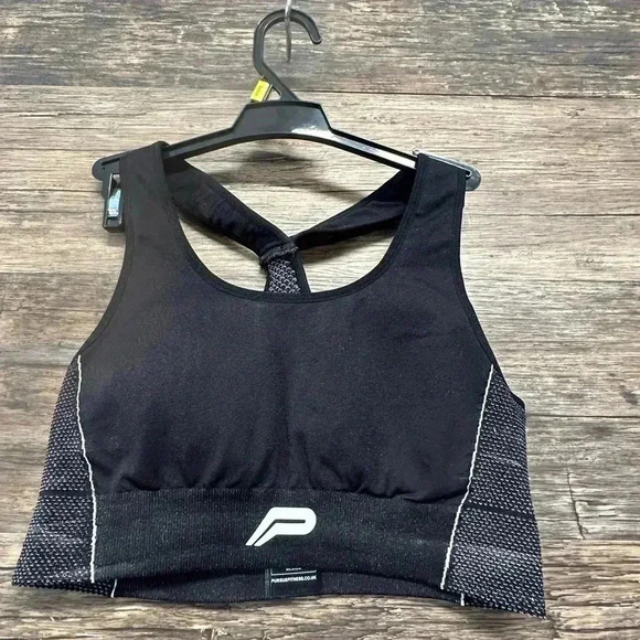 Black Sports Bra with Racerback - Picture 1 of 3